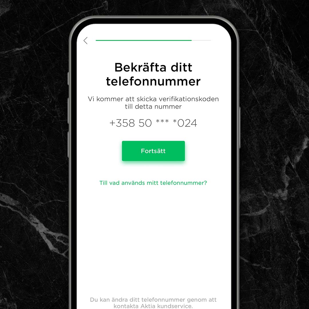 7. Bekräfta ditt telefonnummer