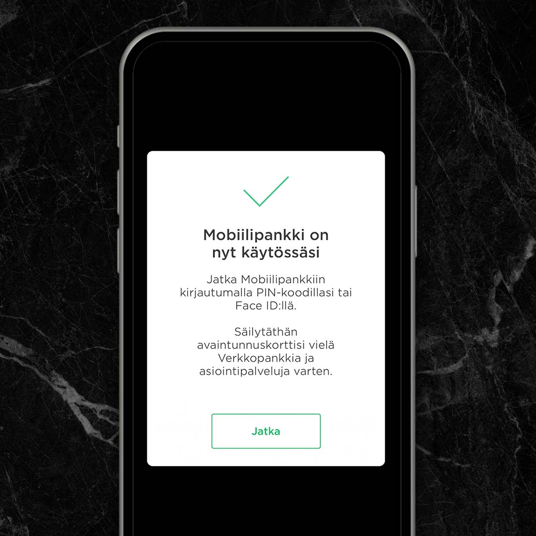 Mobiilipankki on nyt käytössä